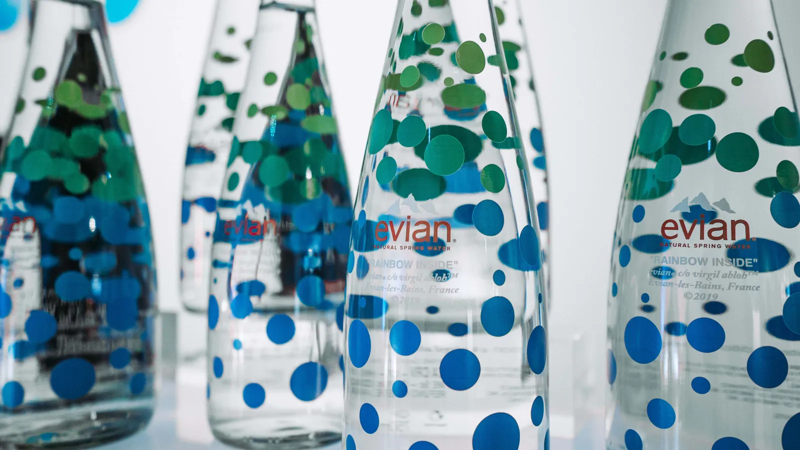 Evian bottles shot as product content